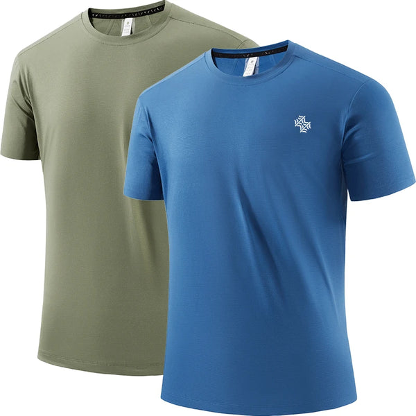 2pcs Men/Woman Breathable Fast Drying Running Sports Fitness Breathable Comfortable Short Sleeve T-Shirt Casual Light Gym Tops