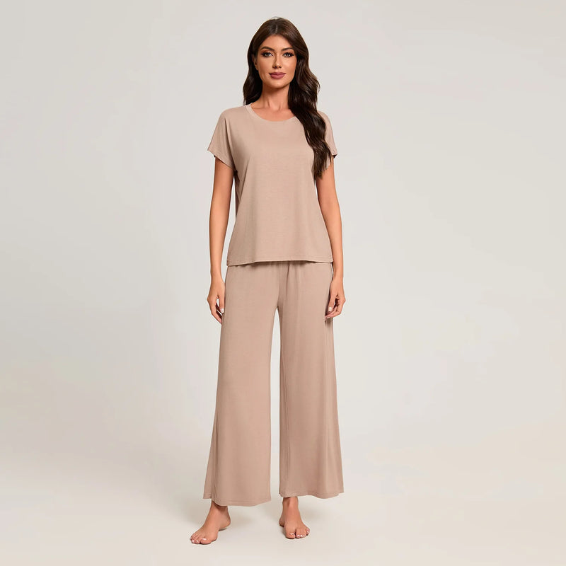 European Loose Home Pajamas Set New Modal Comfort Women's Suit Spring Autumn Sleepwear For Sleeping Clothes Lounge Pyjama
