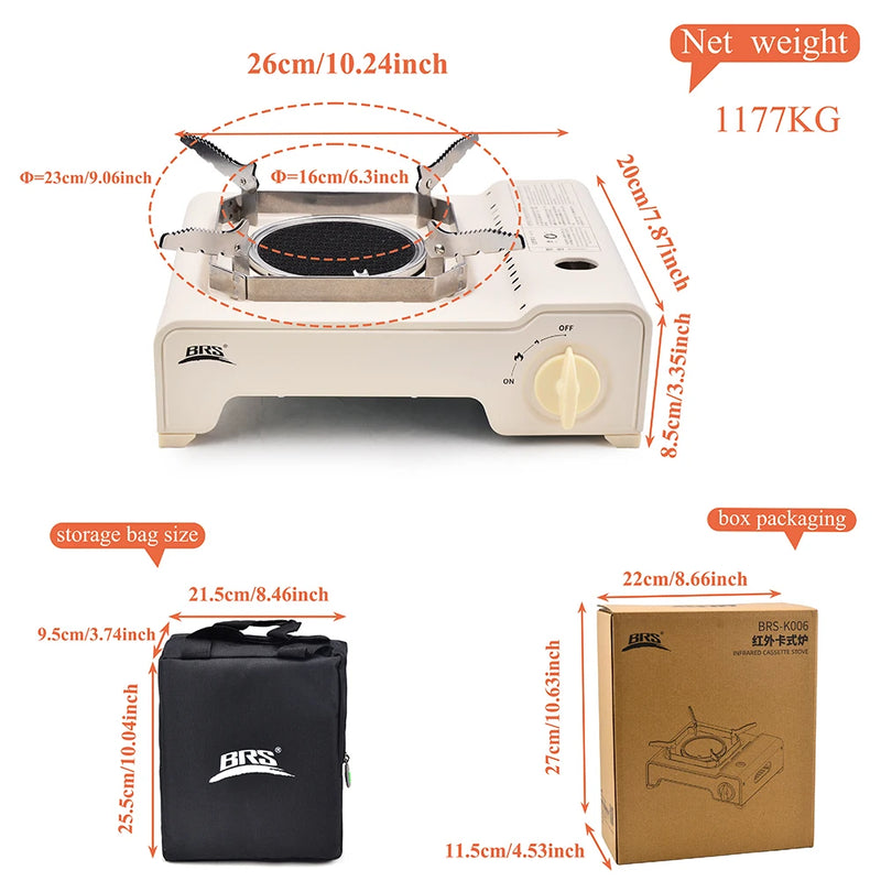 BRS 2600W Quick heat Wind-resistant infrared cartridge Gas Camping Stove  Outdoor Gas Burner