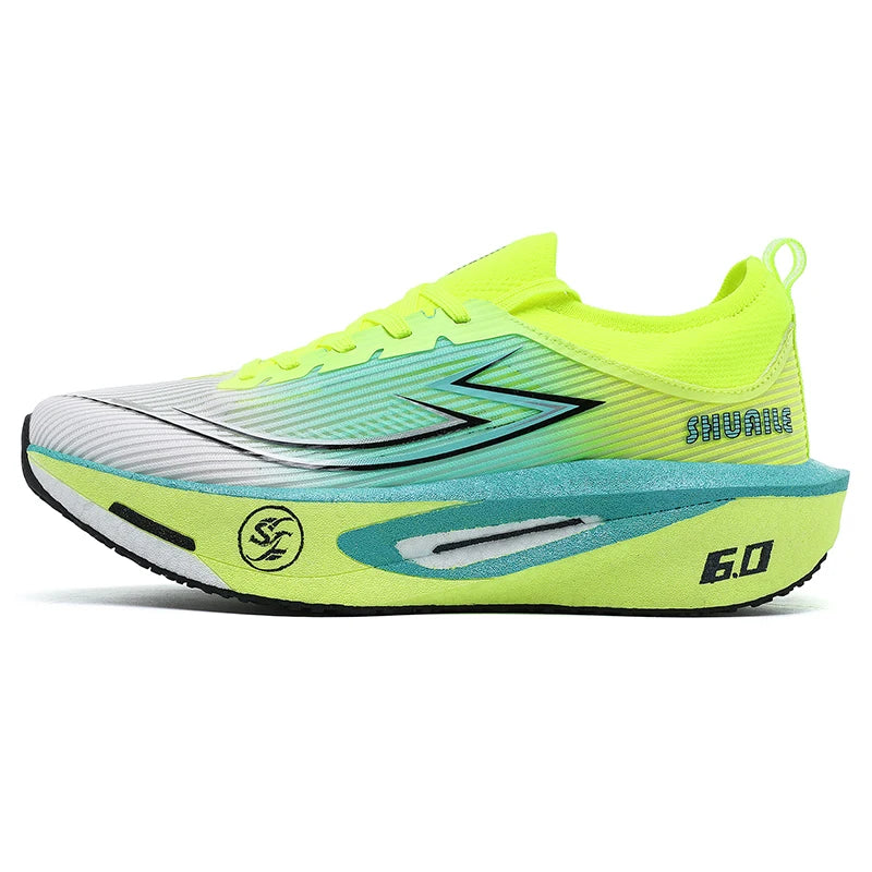 Unisex Sports Shoes Marathon Breathable Light Thick Soled Anti Slip Damping Professional Running Competition Training Shoes