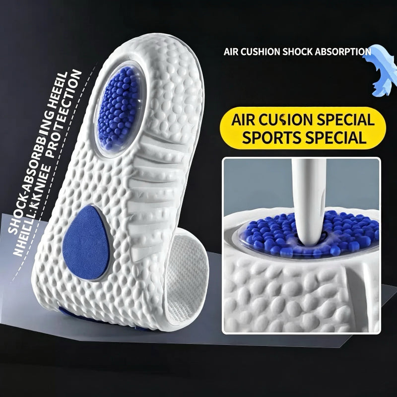 Men's Flower Shock Absorption Insole with Air Cushion for Comfortable Running, Sweat Absorption, and Soft Elasticity