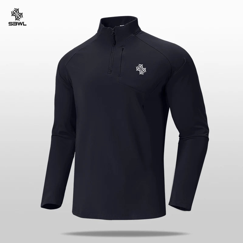 SBWL Autumn/Winter New Men's Outdoor Sports With a Base Shirt Running Skiing Mountaineering Fitness Sports Long Sleeve T-Shirt