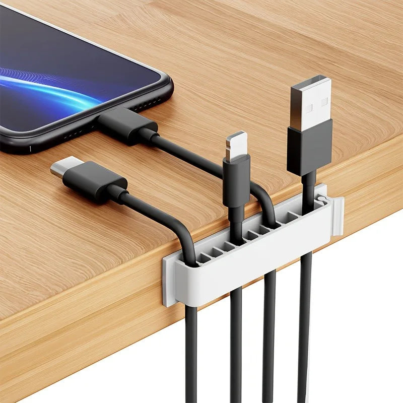 2pcs Cable Management Clips, 10-Slot Self-Adhesive Cable Clips for Home,and Office Supplies,Cord Organizer,Keep the desktop tidy