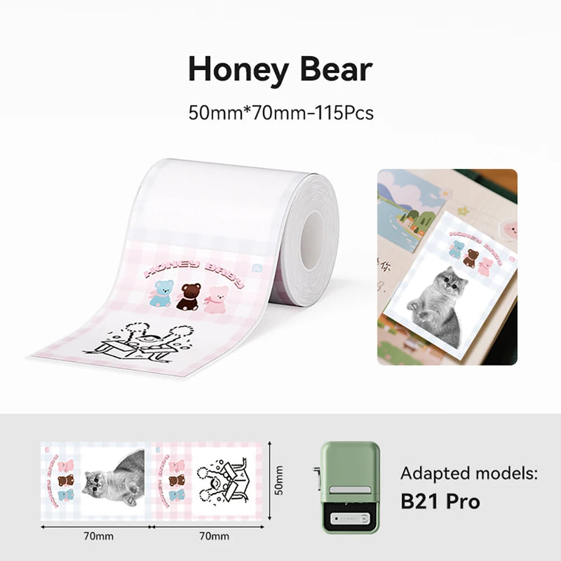 NiiMbot 300 DPI B21 Pro Thermal Printer Cardboard Label High-definition Photo Printing Sticker Photo Paper With Adhesive Backing