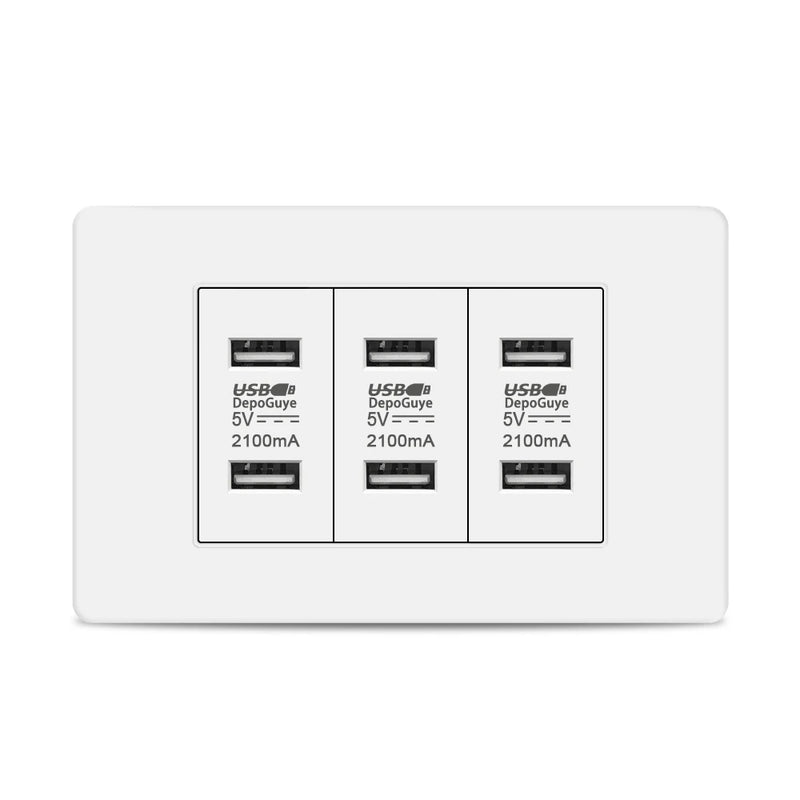 EU Korea Power Plug with 16A Usb Wall Socket,Electric 2Way Light Switch Panel,Universal USB Type-C 20W Fast Charging Outlet 220V