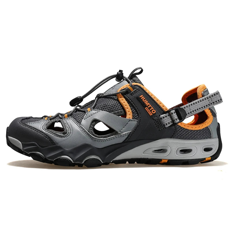 HUMTTO Hiking Shoes for Men Outdoor Summer Sneakers Trekking Barefoot Shoes Mens Breathable Quick Drying Black Beach Sandals Man