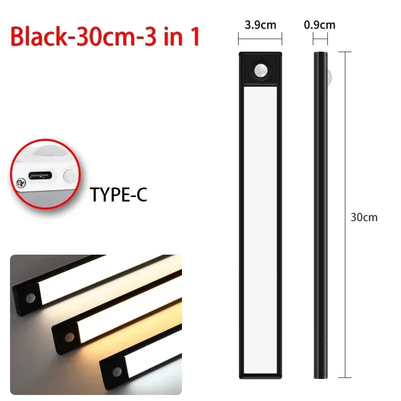 Motion Sensor LED Night Light USB Rechargeable Wireless Wall Mounted for Bedroom Corridor Stairs Bedroom Protection Lighting