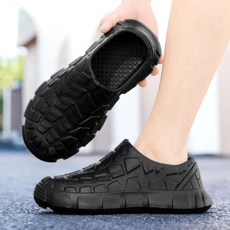 Hotel Chef Shoes Four Seasons New Waterproof Non-Slip Oil-Proof Kitchen Work Shoes Men's Fashion Casual EVA Outdoor Walking Shoe