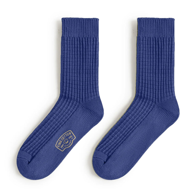 Maden Men‘s Waffle Weave Mid-Calf Socks 3Pairs Knitted Cotton Thick Socks for Autumn Winter Breathable Sweat-Wicking Long Sock