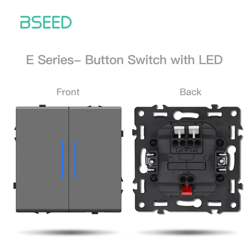 BSEED 1/2Gang Wall Button Switch USB Type-C Wall Socket Module Part Internet TV Telephone Socket Plastic Frame DIY Function Part