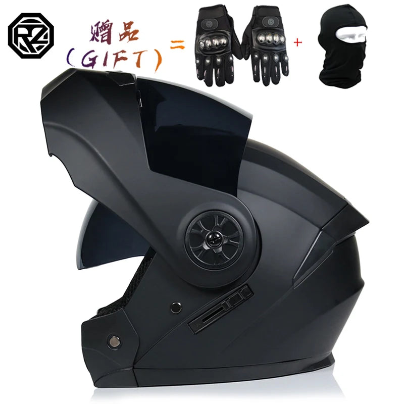 ORZ Latest DOT Approved Safety Modular Flip Motorcycle Helmet Racing Dual Lens Helmet Interior Visor