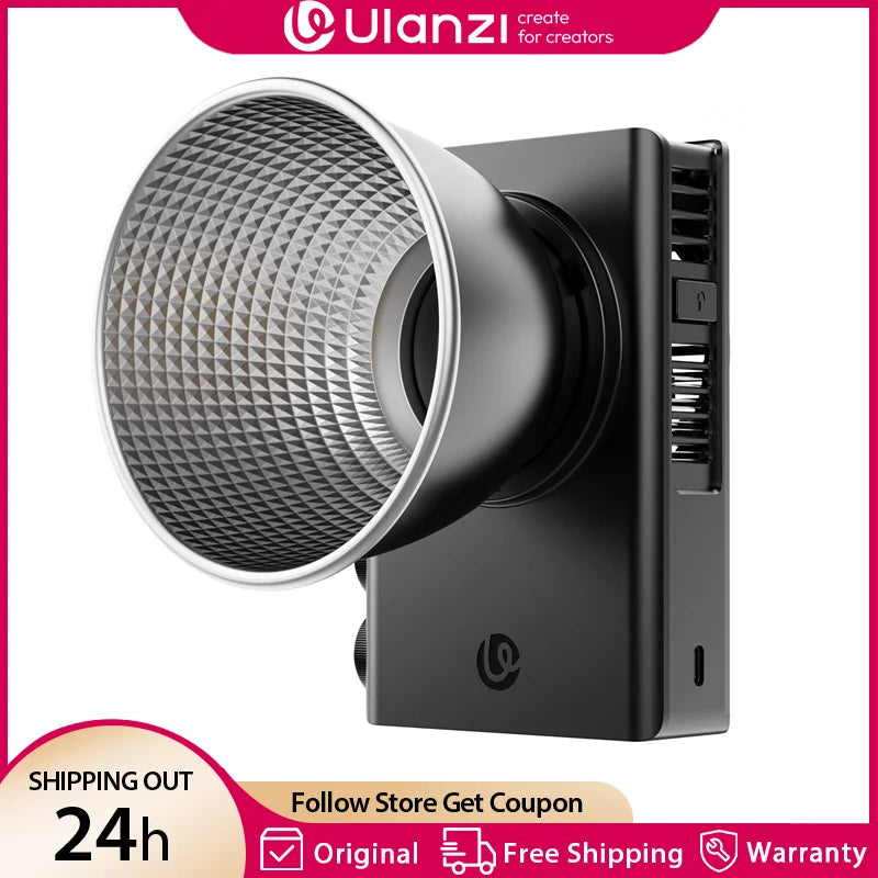 ភ្លើងវីដេអូ Ulanzi C01 100W ចល័ត Bi-Color COB 2700-6500K CRI96+ 14500 Lux Mini Bowens Mount ភ្លើងពេញសម្រាប់ការថតរូបផ្ទាល់