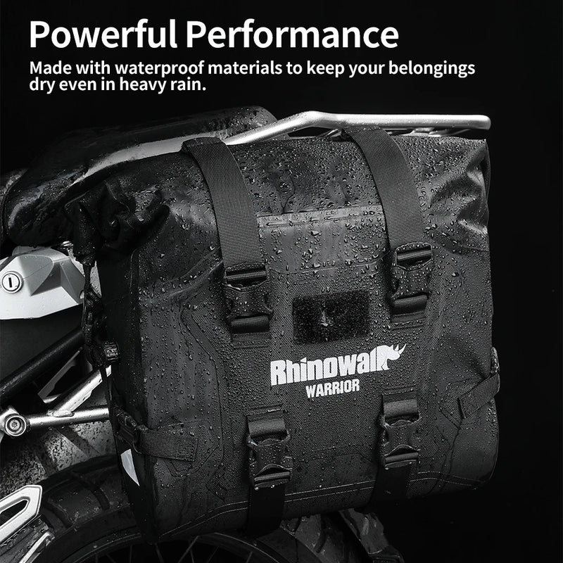 Rhinowalk Motorcycle Quick Release Side Bag 24L Waterproof 1 Or 2 PIece Motor Saddle Storage Bag With Support Board  Air Valve