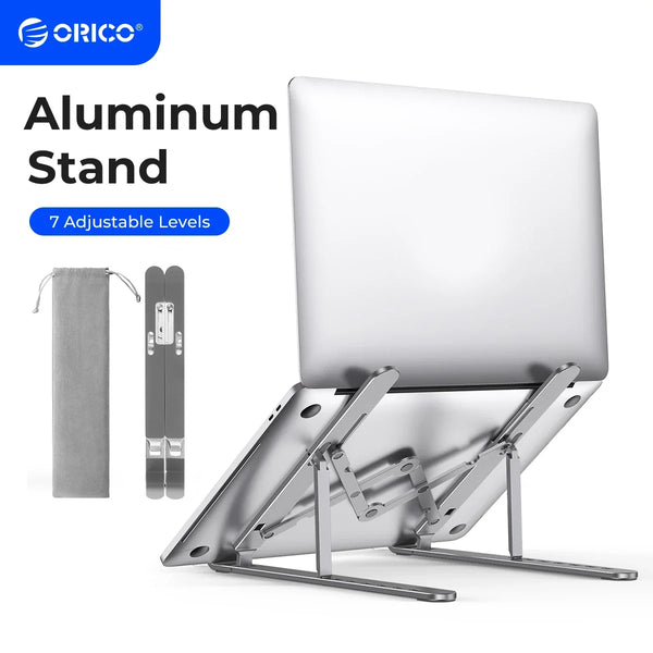 ORICO Foldable Laptop Stand Holder Riser Portable Adjustable Aluminum Notebook Stand Computer Stand 7 Angles for MacBook Tablets