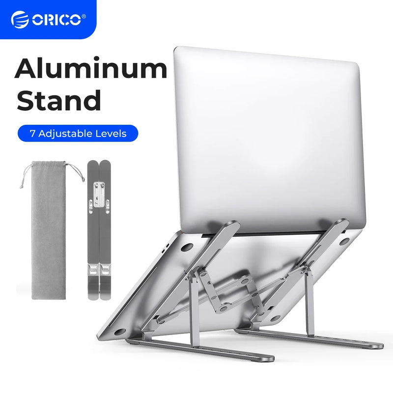ORICO Foldable Laptop Stand Holder Riser Portable Adjustable Aluminum Notebook Stand Computer Stand 7 Angles for MacBook Tablets