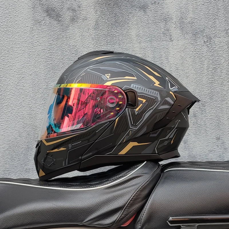 2025 high-quality motorcycle helmet dual lens modular flip helmet Casco para Motos road off-road travel full helmet capacity