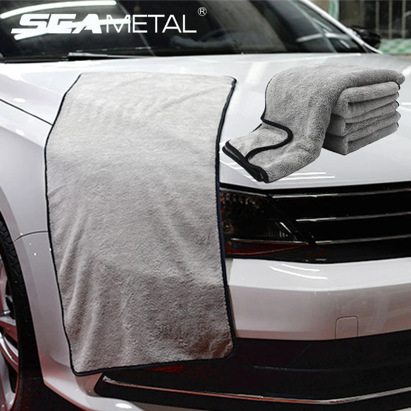 SEAMETAL Microfiber Car Wash Towel High Water Absorption Fast Drying Cloth Car Detailing Care Rags for Car Cleaning Accessories