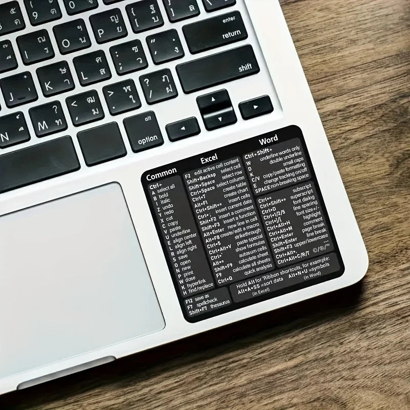 1set Clear PVC Keyboard Shortcut Covers, Quick Reference Sheet for Excel, Word, Windows, Office Software Shortcut Guide