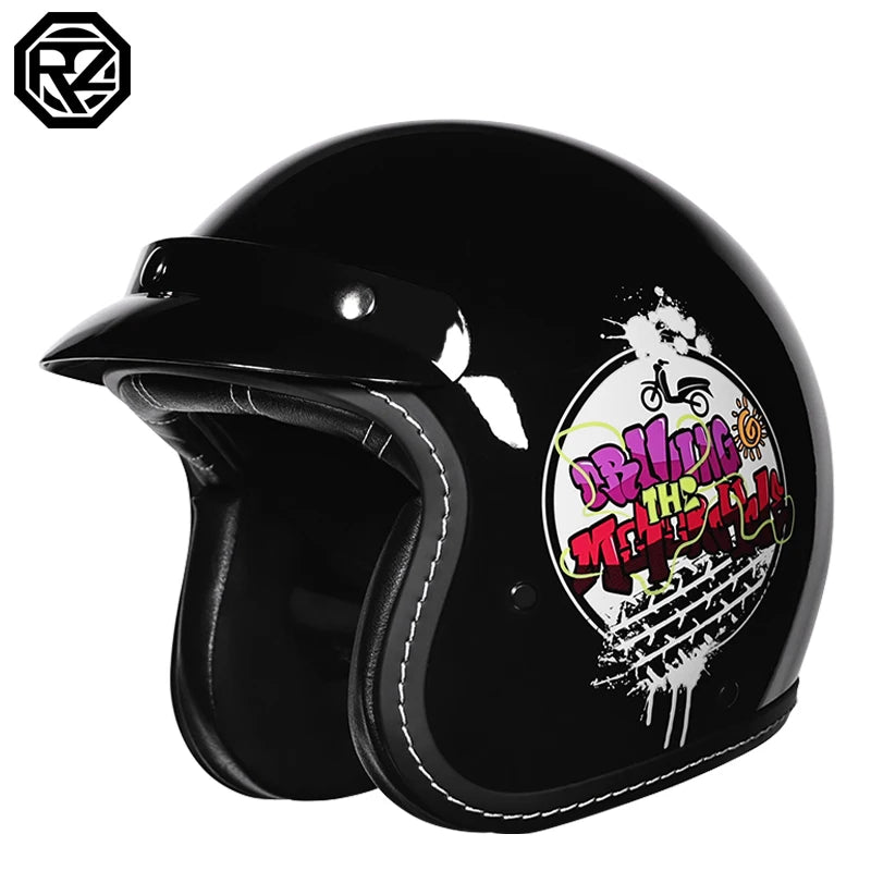 2025 couple retro 3/4 motorcycle helmet cascos para motos small helmet body personalized semi covered helmet casco moto