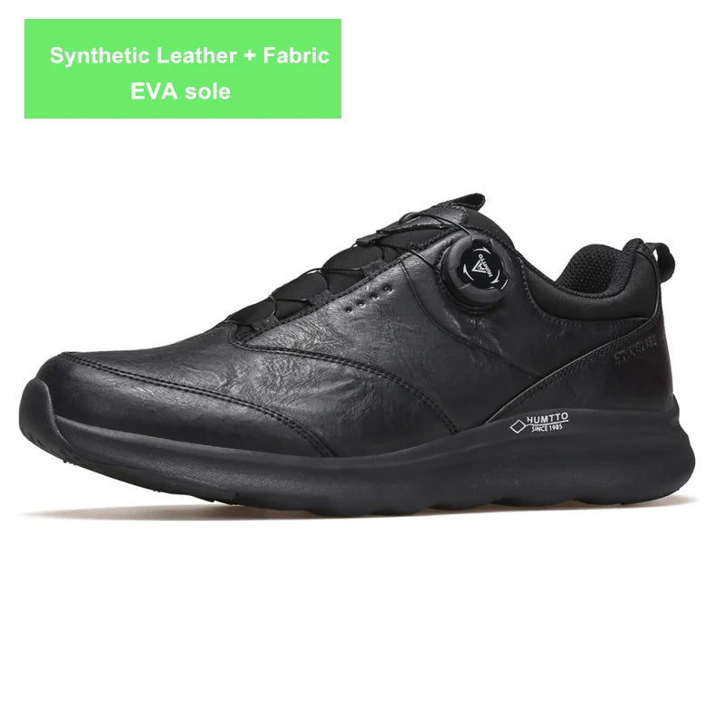 HUMTTO Leather Sneakers for Men Luxury Designer Hiking Boots Outdoor Climbing Trekking Mens Shoes Sports Safety Work Man Shoe