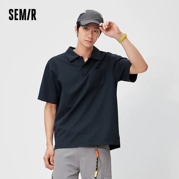 អាវប៉ូឡូបុរស Semir ឆ្នាំ២០២៦ ដៃអាវប៉ាក់រលុងបន្តិច មានអារម្មណ៍ត្រជាក់ ម៉ូដស្តេរ៉េអូបំបែក ធម្មតា ទន់