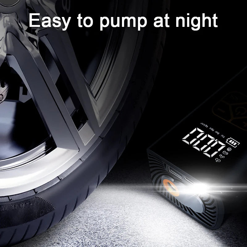 SEAMETAL Wired Wireless Car Air Pump Portable Mini Electric Tire Pump Air Compressor Handheld Digital Display Charging Pumps