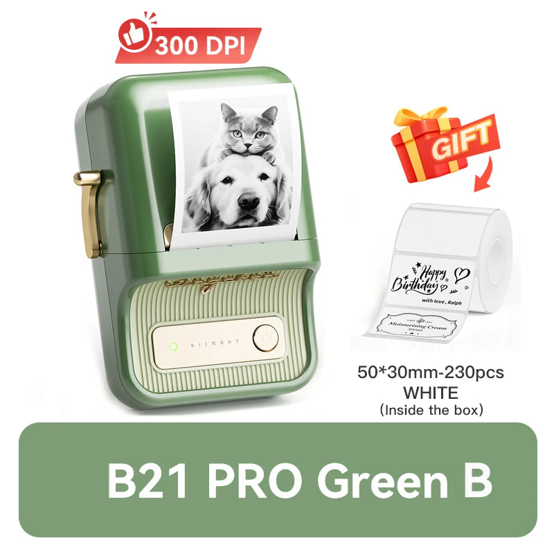 Niimbot B21 Pro 300DPI HD Printing Portable Thermal Printer Self-adhesive Label Printer Sticker Maker For Photos Receipts Note