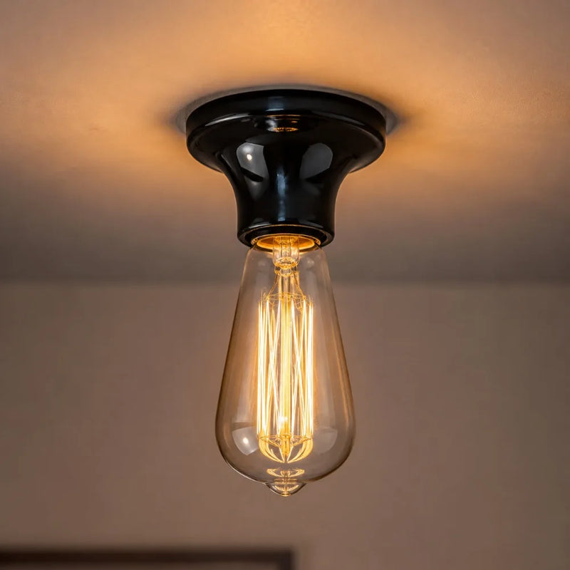 JOYINLED 1/10PCS ពណ៌សខ្មៅ E27 E26 ជើងចង្កៀង ជើងចង្កៀងសេរ៉ាមិច Poecelian សម្រាប់ជញ្ជាំងពិដាន គ្រឿងបំភ្លឺ