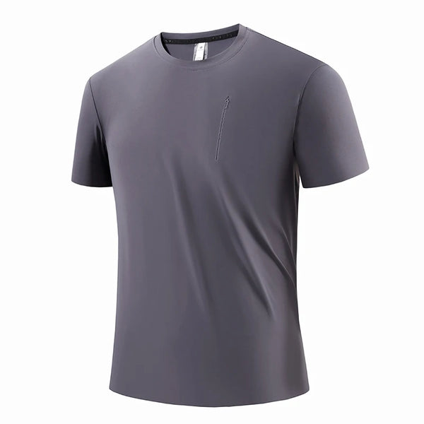 SBWL 2025 new outdoor fitness sports running breathable short sleeve T-shirt practical mobile phone pocket light fast drying top