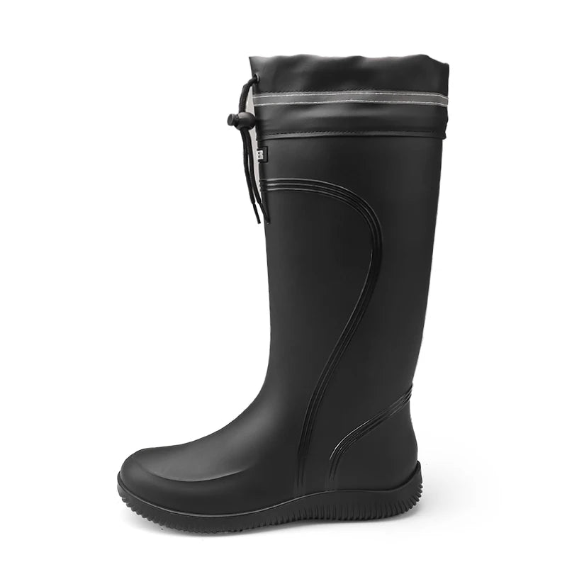 Rain Shoes Men's Waterproof Rainproof Boots Four Season Soft Sole Anti-Slip Comfort Outdoor Work Water Shoe High Top Water Boots