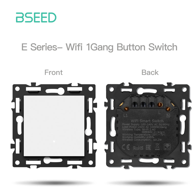 BSEED WIFI Click Switch Function Part Only Glass Frame Smart Light Switch DIY Part Smart Wifi Socket Parts Free Combination