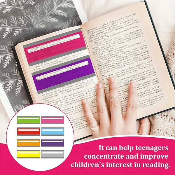 8pcs guide reading bars, color overlay,reading line tracker,overlay reading bookmarks,crystal teacher supplies assistant