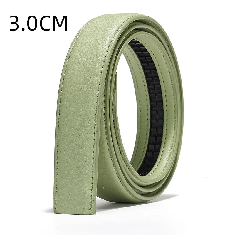 2.4cm 3.0cm 3.5cm Width Available,PU Automatic Buckle Strip Yellow Belt Gray Belt Blue Green Belts (No Belt Metal Buckle) 2026