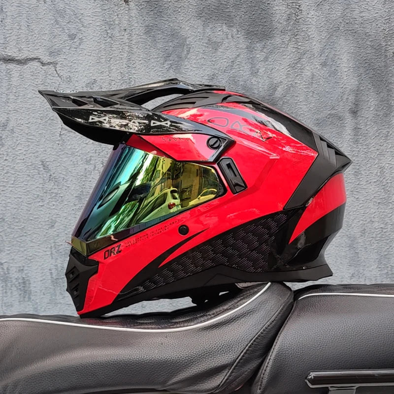 ORZ Motocross Helmet DOT Certification MTB ATV Motorcycle Cascos Carbon Fiber Pattern Off-Road Capacete Motorbike Anti-Glare