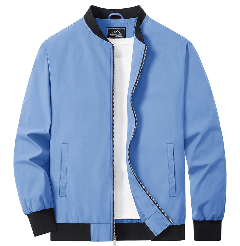 TACVASEN Men's Lightweight Waterproof Daily Casual Jacket Mild Winter And Autumn Windproof Soft Outdoor Jacket With Pockets