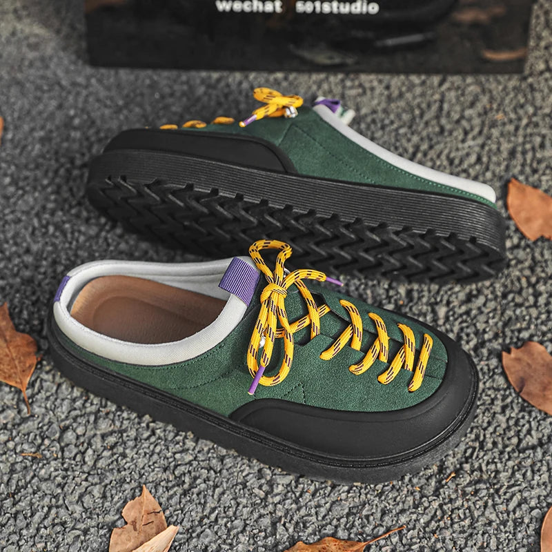 Men's Hiking Outdoor Casual Shoes Summer Soft Sole Anti-Slip City Walking Shoes Fashion Youth Comfort Sports Slip-On Slippers