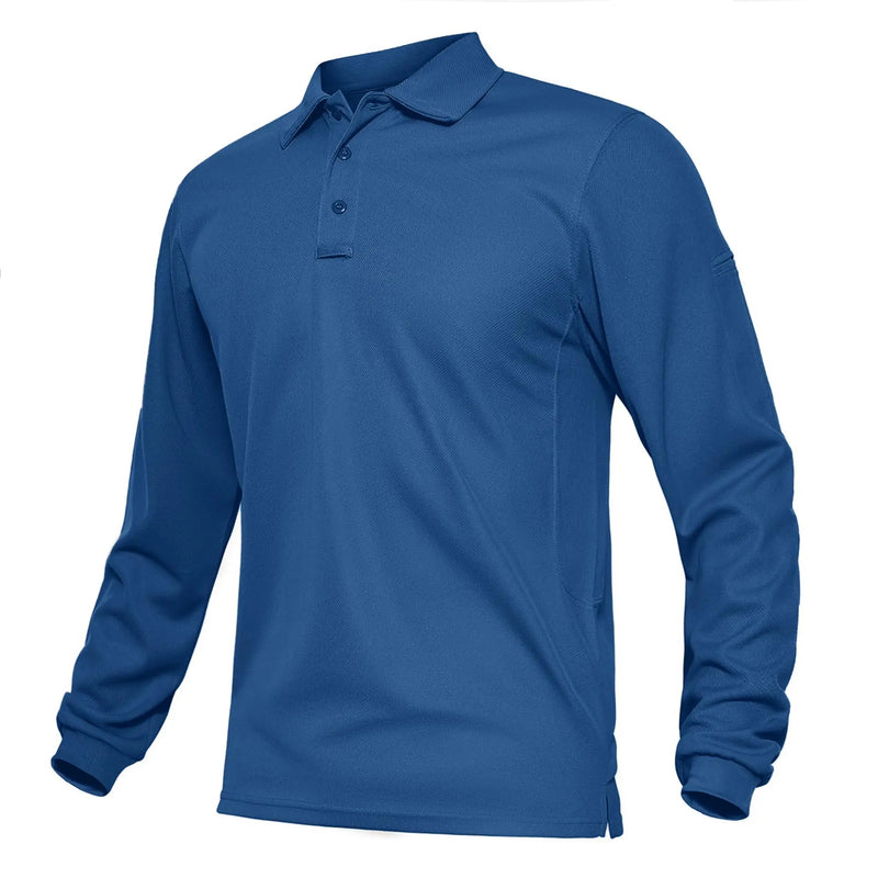 TACVASEN Summer Long Sleeve Performance Quick Drying Polos T-shirts Mens Office Shirt Golf Team Work Shirts Casual Tops