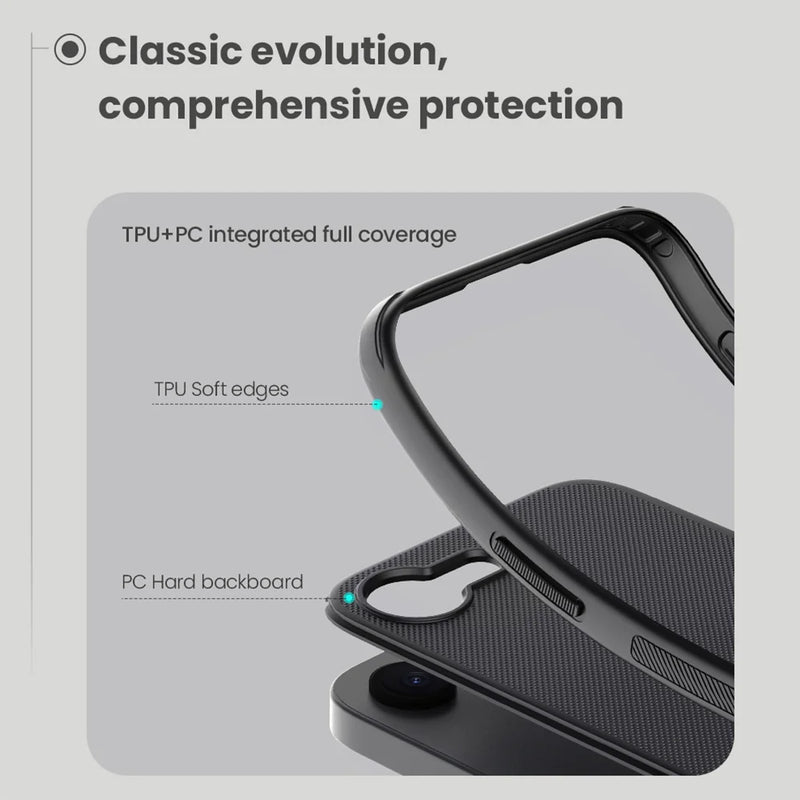 NILLKIN For iPhone 16e Case Super Frosted Shield Pro Soft TPU Frame Ultra-Thin Matte Hard PC Back Cover For iPhone 16e 5G Cases