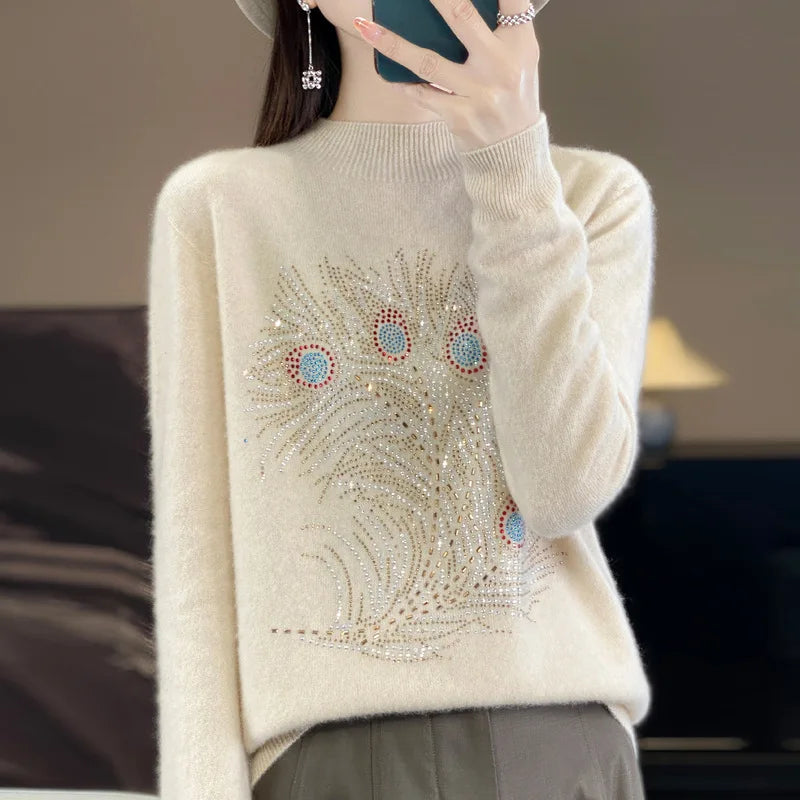 Cartoon Woolen Blouse For Women Jersey Warm Pullover Sweater Tops Spring Autumn Knit Female Clothing Casual Knitwear Jumper