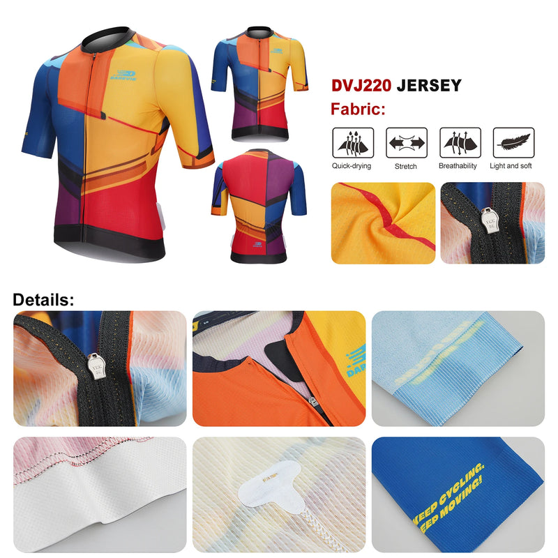 អាវយឺតជិះកង់បុរស DAREVIE កម្រិត PRO ស្ងួតលឿន មានខ្យល់ចេញចូលបាន ម៉ាក Maillot ទាន់សម័យ ប្រើប្រាស់បានយូរ ពណ៌ចម្រុះ សម្លៀកបំពាក់ជិះកង់សម្រាប់បុរស