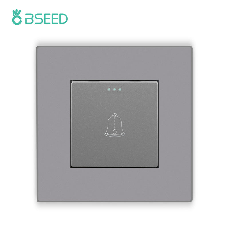 BSEED Mechanical Button Switch Doorbell Switch Automatic Rebound Switch for Door Plastic Frame 10A 220V