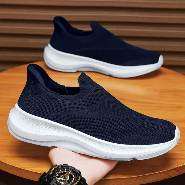 Breathable Knit Slip on Platform Walking Shoes Sports Lightweight Non Slip Cushion Casual Sneakers for Men Women High Quality