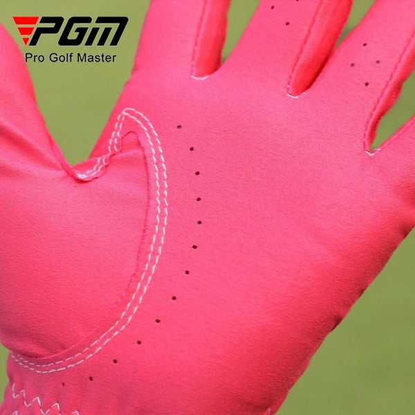 PGM Women Golf Gloves 1 Pair Ladies' Golf Club Anti Slip Soft Breathable Sunscreen Gloves for Both Hands ST040