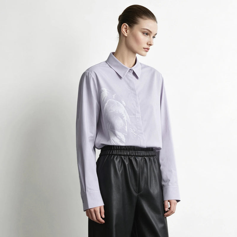 Amii Women's Shirt Lapel Collar Cotton Long Sleeve Blouse Casual Commuter Minimalist Tops 2026 Autumn Shirts for Women 12643100