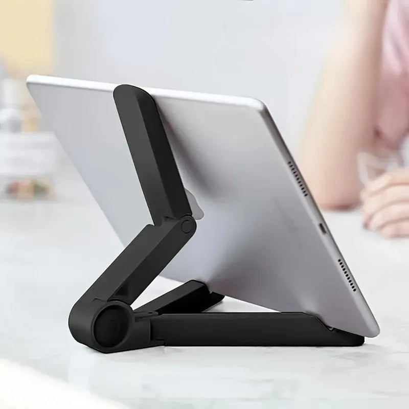 1pc Adjustable Folding Tablet Stand - PE Material, Non-slip Sticky Pad,  Portable Desktop Holder, Foldable & Compact Design.