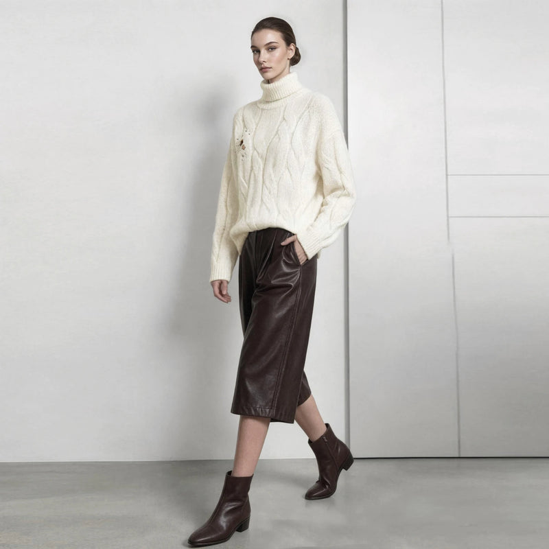 អាវយឺត Amii Turtleneck ប៉ាក់ស្មារលុង រាងស្លីម សាមញ្ញ សម្រាប់អ្នកធ្វើដំណើររដូវរងា អាវយឺត និងអាវក្រៅសម្រាប់នារី 12644029