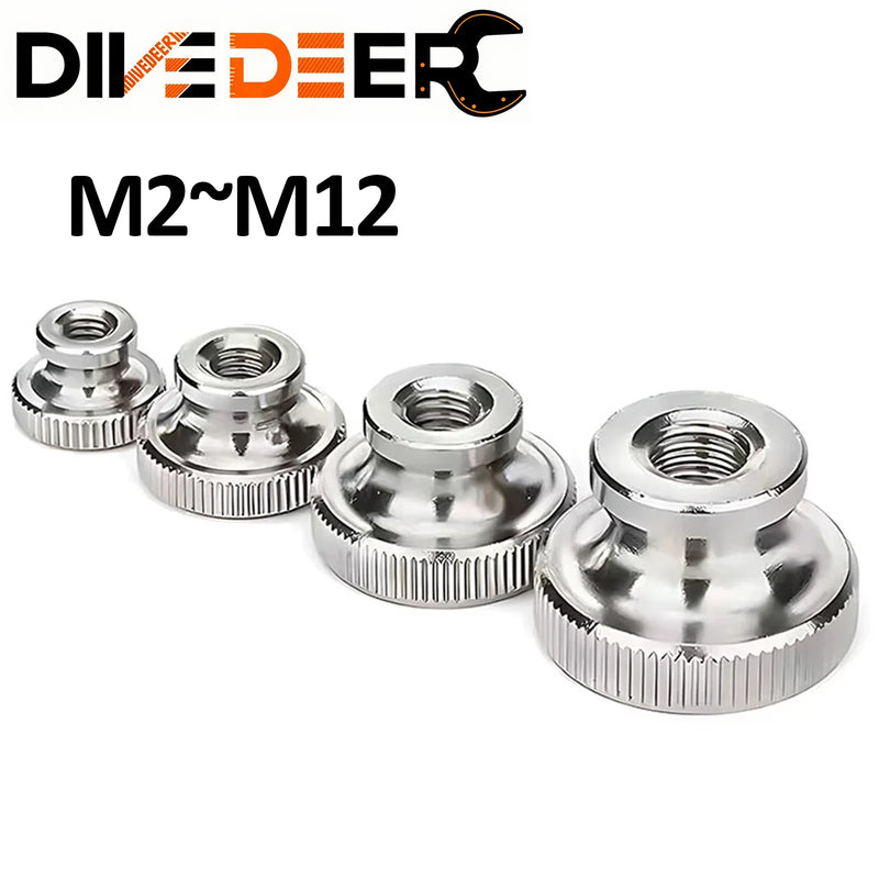 1-2PCS 304 Stainless Steel Hand Nut GB806 High Head Knurled Thumb Nut Advertising Decorative Nail M2 M2.5 M3 M4 M5 M6 M8 M10 M12