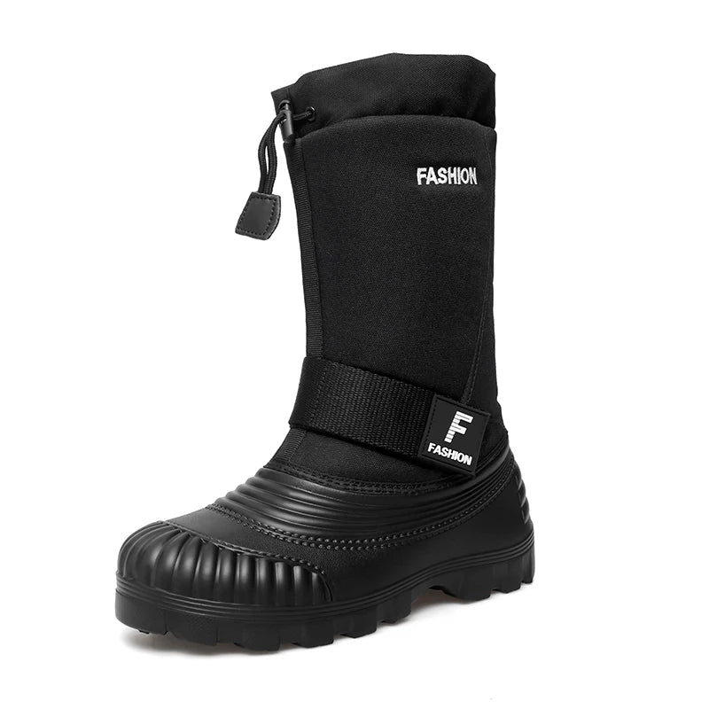 Men's high-top casual snow boots winter warm velvet cotton boots soft sole non-slip comfort outdoor walking thicken work boots