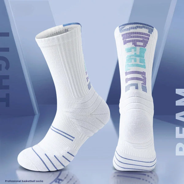 WRELS 1/2/3 Pairs Crew Athletic Socks Thick Cushioned Socks Men Women Moisture Wicking Breathable Casual Hiking Workout Socks