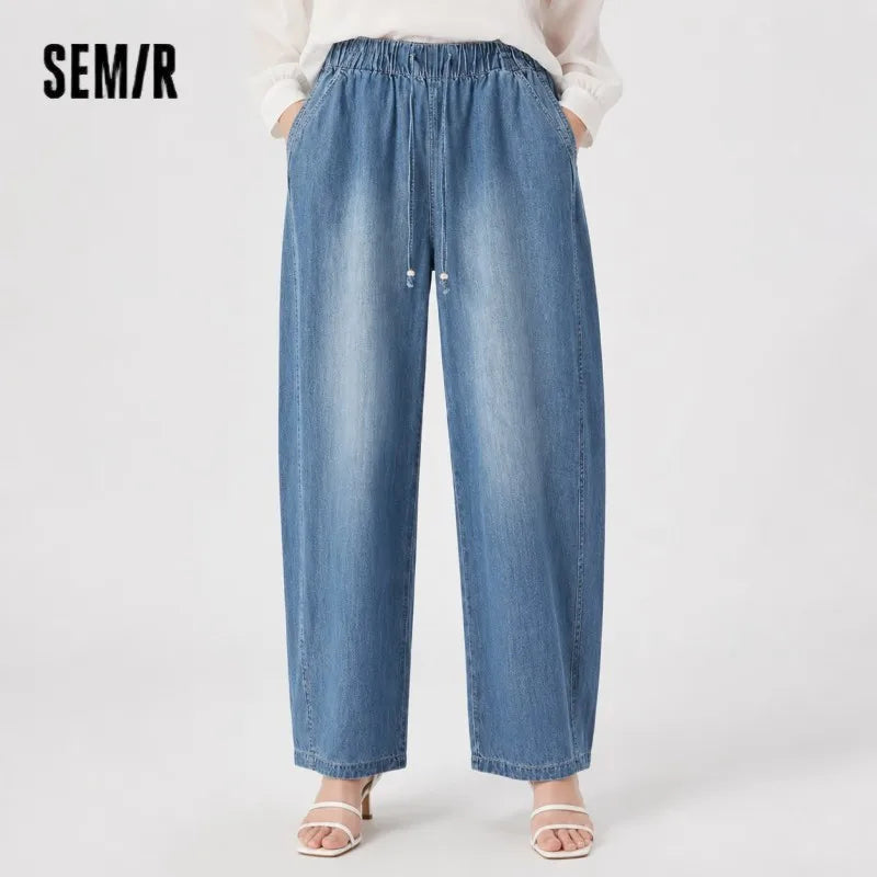 Semir Women Jeans Cotton 2026 Elastic Waist 3D Cut Ankle Length Urban Casual Everyday Style Soft Comfortable Daily Wear